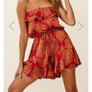 Red and gold romper
